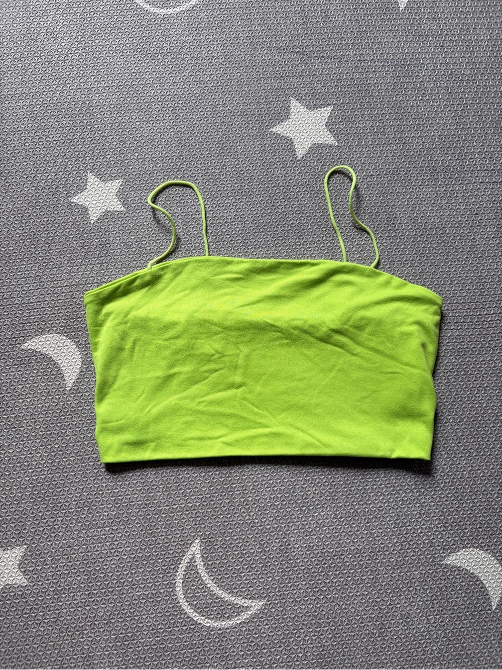 Women's Lime Green Spaghetti Strap Crop Top